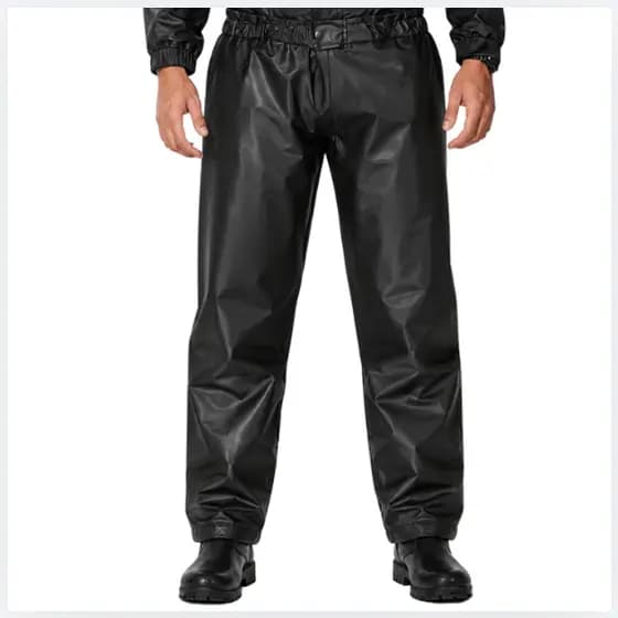 Calça De Chuva Impermeável Motociclista PVC Reforçado Com Zíper Lateral Moto Motoboy Entregador Preta