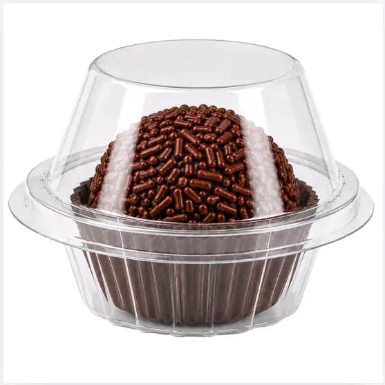 200 Embalagens Para Brigadeiro Doce Festa Blister Individual Transparente Com Tampa Articulada