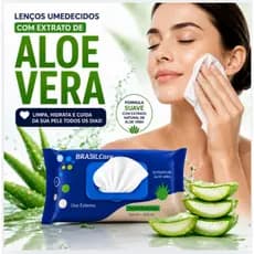 Kit com 600 Lenços Umedecidos Brasil Care | Uso Externo com Aloe Vera | Toalhas Suaves e Hidratantes