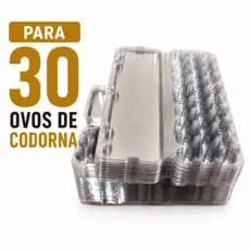 200 Cartelas Bandeja Embalagem PET para 30 Ovos de Codorna Resistente