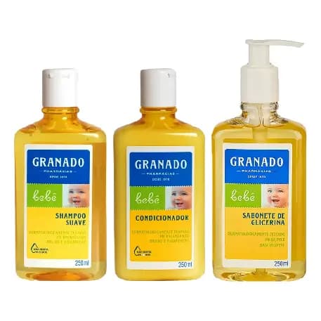 Kit Banho Completo Granado Bebê Tradicional 250ml-(sabonete, condicionador e shampoo)