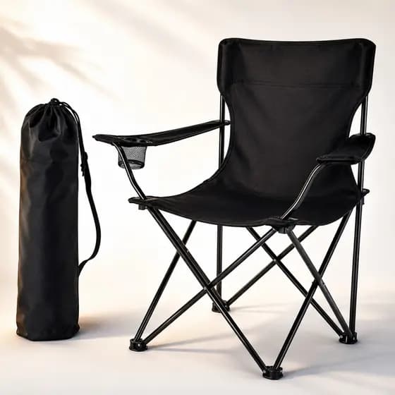 Cadeira Dobravel Reforçada Camping Pesca Praia Com Porta Copos E Bolsa Cadeira  Articulada Banqueta