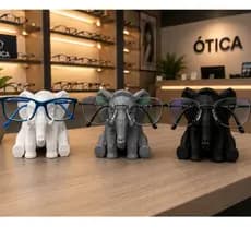 Expositor Porta Óculos Elefante Decorativo Para Óticas E Mesa
