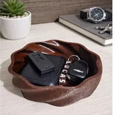 Porta Objetos Ondulado Decorativo | Organizador de Mesa Premium | Porta Chaves, Carteira e Acessórios