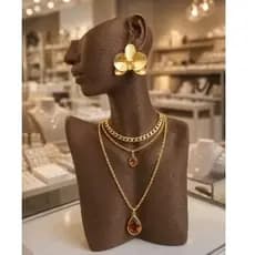 Expositor Manequim Semi Joias Busto Feminino Colar Brinco Para Vitrine