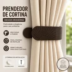 Kit Prendedor de Cortina Decorativo de Parede | Abraçadeira Suporte Presilha Segurador para Cortinas