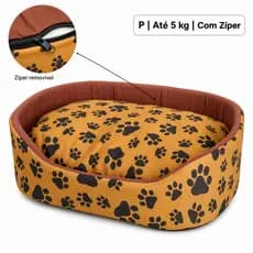 Cama Pet Cachorro Gato Pequeno Europa P Lavável com Zíper Fundo Impermeável Macia Espuma D23