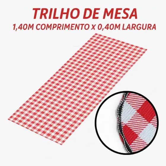 Caminho de Mesa Posta Xadrez Trilho Retangular Jogo Decoração Jantar Premium