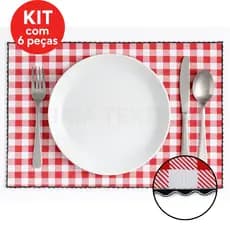 Jogo Americano 6 Peças Toalha de Mesa Decoração Tecido Kit