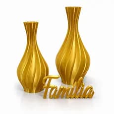 Kit 2 Vasos Decorativos Em Espiral Minimalista com Letreiro Moderno com Decoração Sala Quarto