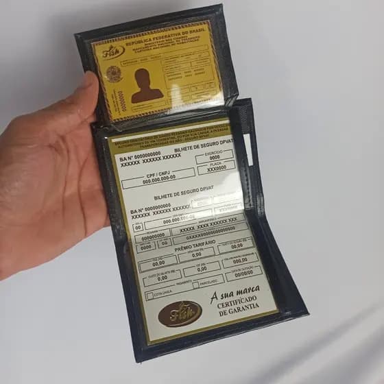 Porta Documento Carteira Moto Carro e Habilitação Compacta - Envio Imediato