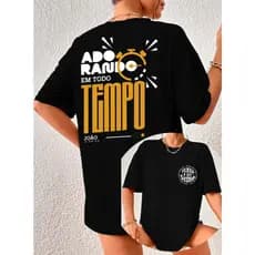 Camiseta Deus Adorando Em Todo Tempo Camisa Algodão Gospel Jovem