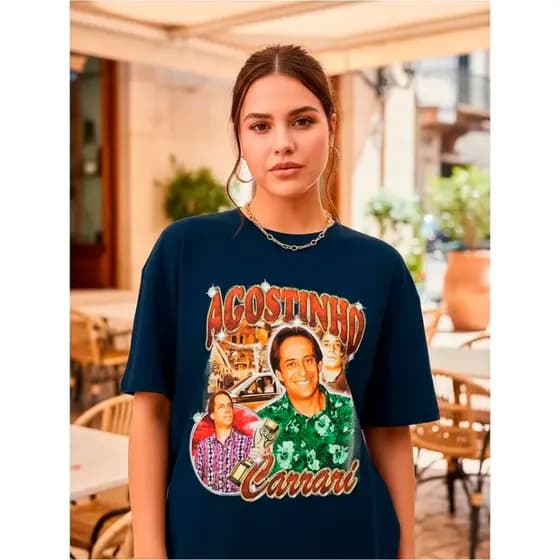 Camisa Básica Agostinho Carrara Camiseta 100% Algodão Feminino