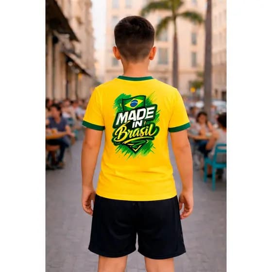 Camisetas Brasil Infantil Made in Brasil Envio Imediato