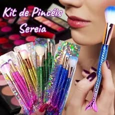 Pincel Sereia de Maquiagem Para Sobra Blush Contorno Pó Sombra Kit Pincéis Com 4 Unidades