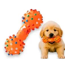 Mordedor Pet com Som em Formato de Halteres – Brinquedo para Cães