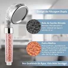 Chuveiro Portátil de Alta Pressão / Ducha Higiênica Filtragem Iônica e Efeito da Água da Chuva
