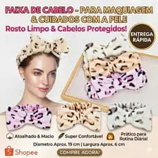 Faixa Laço Maquiagem Makeup Toalha Tiara Cabelo Rosto Limpo