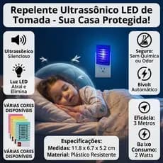 Luminária Mata Mosquito Repelente Eletrônico Abajur Led Armadilha De Insetos Pernilongo Bivolt