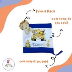 Paninho Naninha Personalizada com Nome  Para Bebê Com Prendedor De  Chupeta