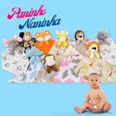 Paninho Naninha para bebê com prendedor de chupeta soft antialérgico