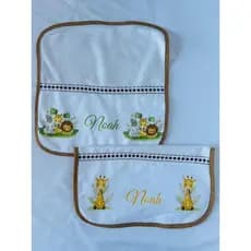 Kit com 2 Fraldinhas de boca PERSONALIZADA COM NOME DO SEU BEBÊ!