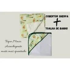 KIT Toalha de Banho para bebê com Capuz + Manta Sherpa 100x75 cm