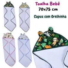 Toalha de banho para bebê com Orelhinha Toalha Felpuda para bebê com Capuz Estampado