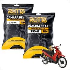 Par 2 Câmaras De Ar Dianteira E Traseira Aro 14 E 17 Biz 110