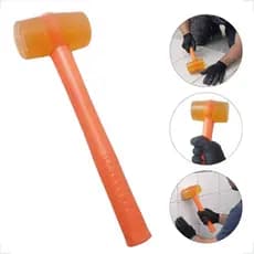 Martelinho De Borracha Laranja 330g Martelo Piso Resistente