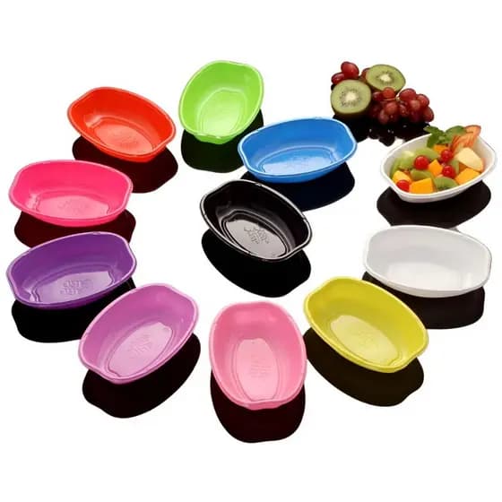 Cumbucas Ovais Coloridas – Descartáveis para Festa | Salgados, Doces, Sorvete e Bolo