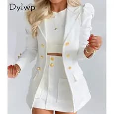Conjunto De Saia Blazer Feminina Duas Peças De Roupas De Outono De Primavera