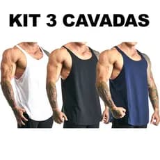 Kit 3 Regatas Masculinas Algodão Lisas Sem Estampa Básico Diversas Cores Para Academia e Esportes