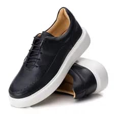 Tênis Sapatênis Casual Masculino Couro Comfort