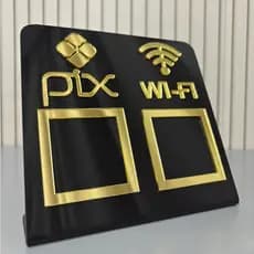 Placa Pix Pagamento QrCode Display Mesa Balcão Pix e Wi-Fi PREMIUM