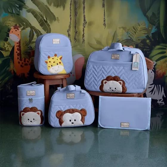 Kit Bolsas Maternidade Menino Menina Bolsa Para Fraldas 5 Peças