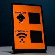 Placa Pix e Wifi Em Acrilico Plaquinha Loja Balcão Mesa Diversas Cores FRETE GRATIS