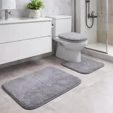 Tapete para Banheiro kit com 3 peças Antiderrapante Super Soft  Peças Algodão e Pelúcia atacado