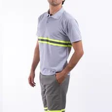 Camisa polo com faixa refletiva MASCULINA uniforme para trabalho Camisa polo