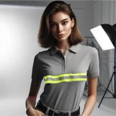 Camisa Polo FEMININA com Refletivo Uniforme de Trabalho Polo FEMININA