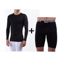 KIT Camisa térmica com Bermuda proteção Uv térmica  proteção solar corrida academia