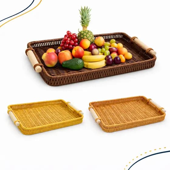 Bandeja Vime P/ Servir Café Chá Petisco Decoração Mesa Posta