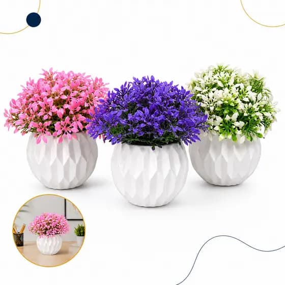 Vasos de Gesso Grande e Modernos Com Plantas Artificiais Decoração de Casa Presente Decorativo