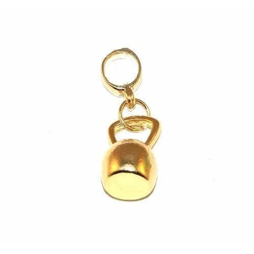 Pingente Berloque Academia Halteres Kettlebell Folheado