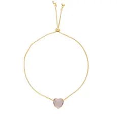 Pulseira Gravatinha Pedra Âmbar Folheado A Ouro 18k
