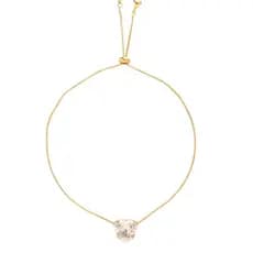 Pulseira Gravatinha Pedra Cristal Folheado A Ouro 18k