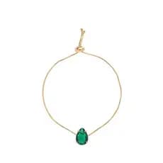 Kit 10 Pulseira Madrinha Gravata Pedra Verde Folheado Ouro