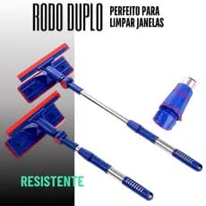 Rodo MOP Limpa Vidros Cabo Ajustável De Metal Cabo Inox Articulado Rodo 2 em 1
