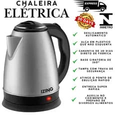 Chaleira Elétrica De Agua Térmica Portátil Bule Inox Cor Preta 110/220v Jarra