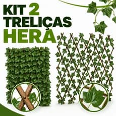 Kit 2 treliças hera cerca folhagem decoração painel madeira sanfonada